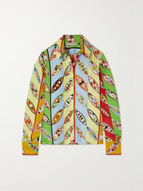 Printed silk-twill shirt