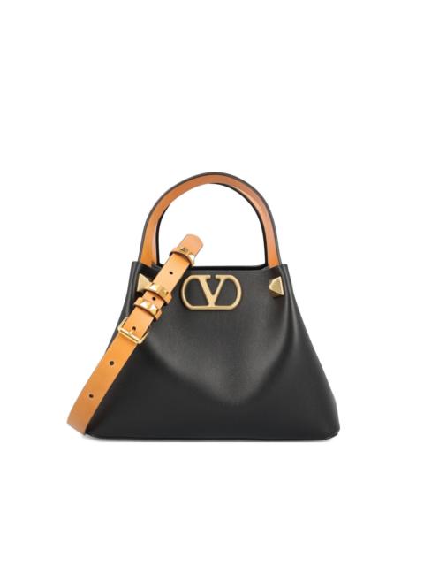 Valentino logo-plaque studded-embellishment tote bag