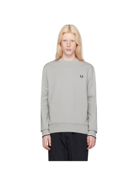 Fred Perry Gray Embroidered Sweatshirt