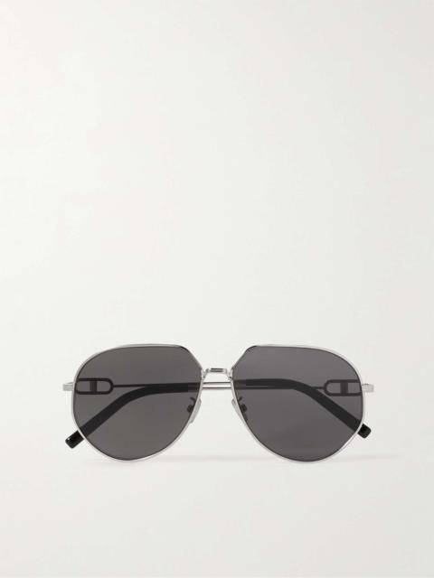 Dior CD Link A1U Round-Frame Silver-Tone Sunglasses