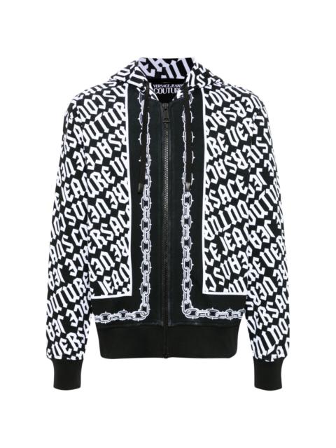 VERSACE JEANS COUTURE zip-up cotton hoodie