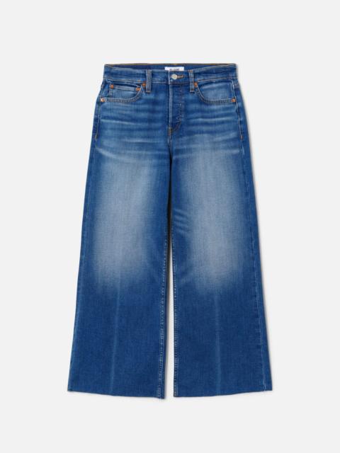 RE/DONE Comfort Stretch Mid Rise Wide Leg Crop - Viper Blue