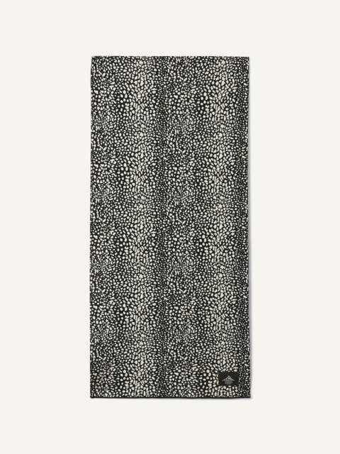 PERFECT MOMENT Wool Jacquard Leopard Scarf