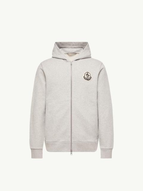Moncler Sketched Logo Zip-Up Cotton Hoodie
