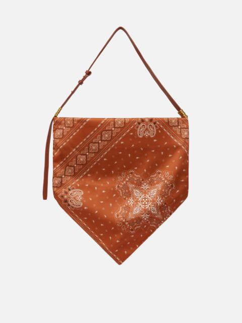 PINKO MEDIUM SIZE SCARF SHOULDER BAG IN BANDANA PRINT FABRIC