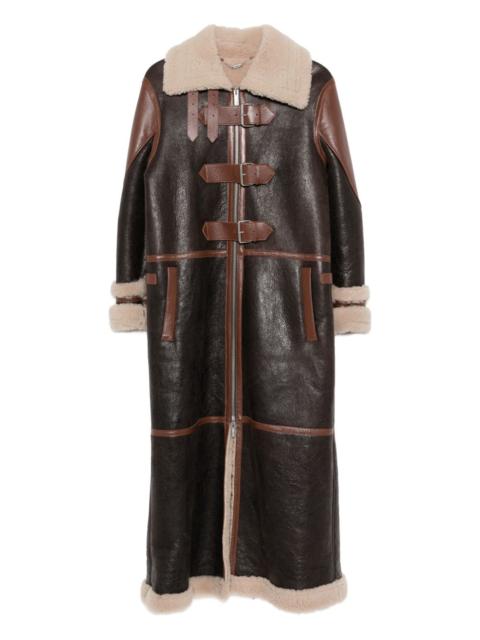 Blumarine buckle-fastening shearling coat