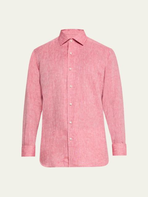 ZEGNA Men's Azeala Oasi Lino Casual Button-Down Shirt