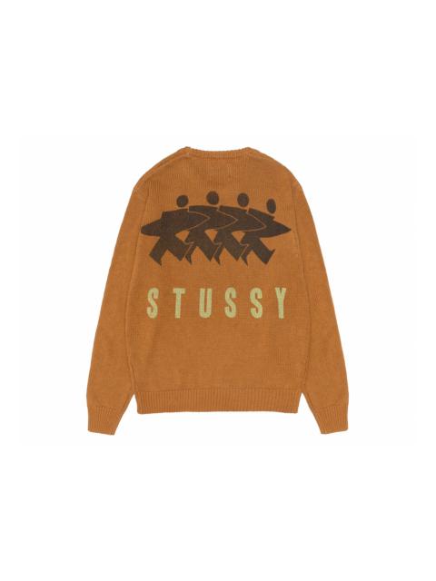 Stüssy Stussy Surfman Icon Cotton Linen Crew Brown