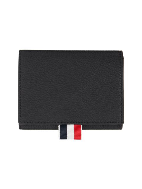 Thom Browne Black Soft Pebble Grain Trifold Wallet
