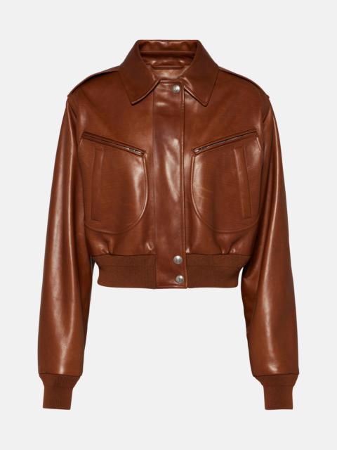 Roldan cropped leather bomber jacket