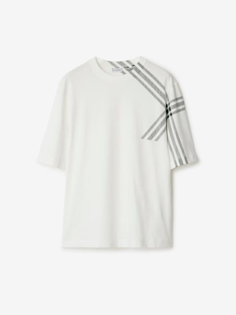 Burberry Check Sleeve Cotton T-shirt