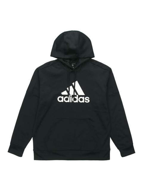 adidas Logo Printing hooded Pullover Sports Black DH9018