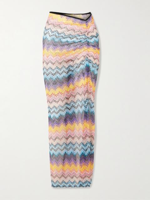 Missoni Mare Embellished Printed Metallic Mesh Maxi Skirt
