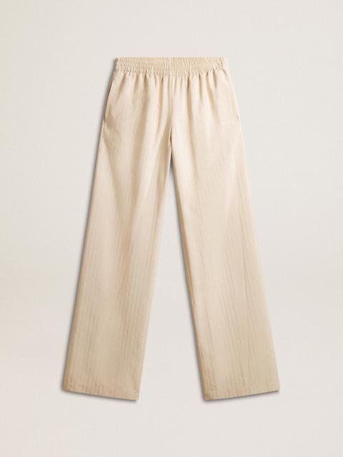 Golden Goose Women's light beige silk and viscose joggers