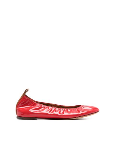 patent leather ballerina shoes
