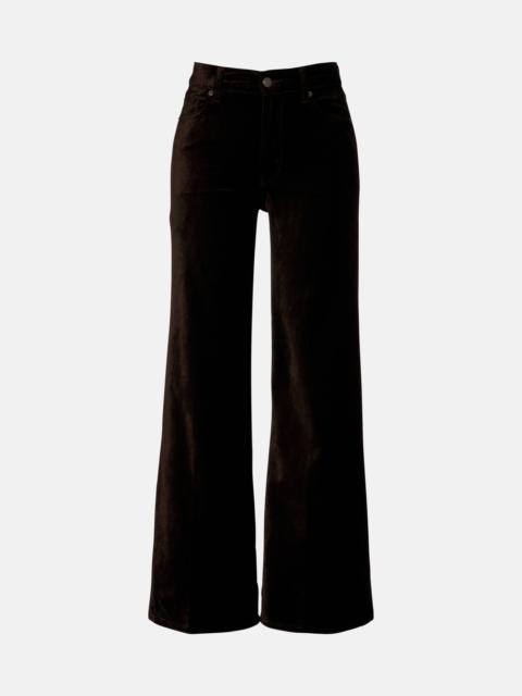 FRAME Le Slim Palazzo cotton-blend velvet wide-leg pants