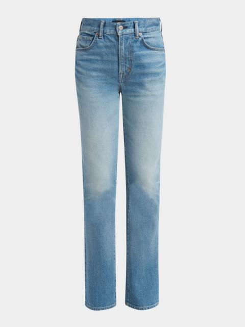 TOM FORD Summer Stone Washed Denim Straight-Leg Pants