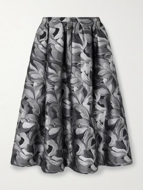 Dries Van Noten Pleated Brocade Midi Skirt
