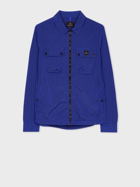 Paul Smith Cobalt Blue Recycled-Nylon Zip Shirt Jacket