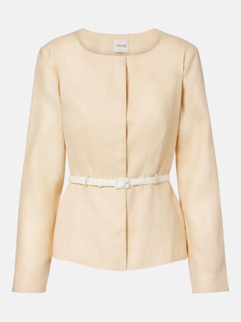 POSSE Pamela belted linen jacket