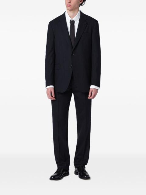 pinstripe single-breasted suit