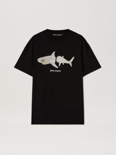 Shark-print organic cotton T-shirt