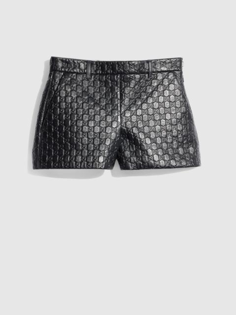 GUCCI Embossed GG leather shorts
