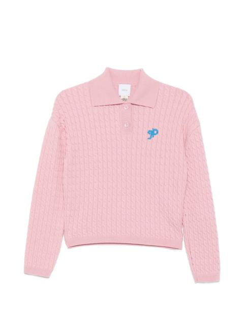 PATOU Patou Cable-knit Polo-collar Sweater