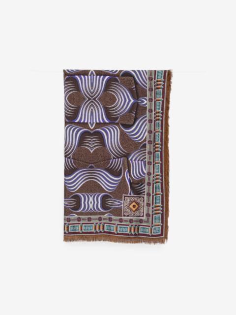 Pierre-Louis Mascia abstract-print frayed-edge scarf
