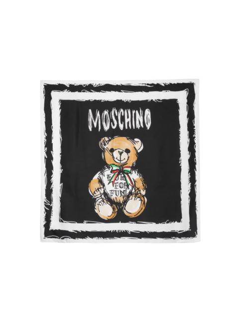 Moschino Teddy-print silk scarf