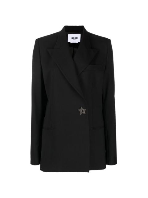 MSGM double-breasted star-detail blazer