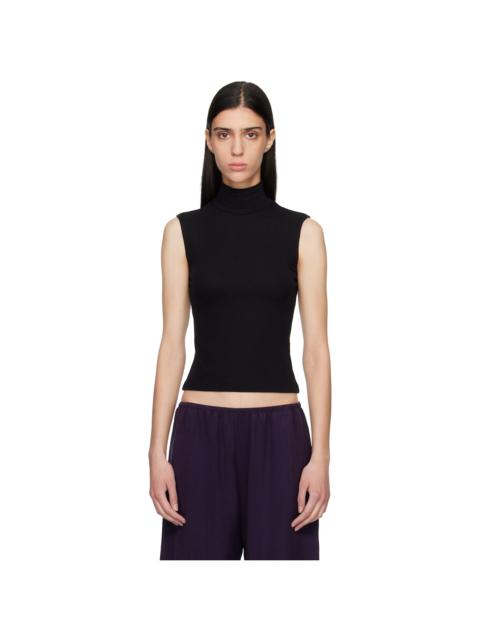 LESET Black Lauren Sleeveless Turtleneck