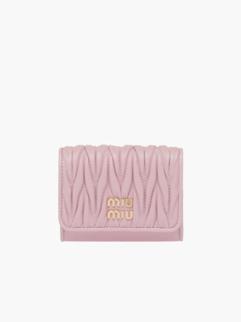 Miu Miu Matelassé nappa leather card holder