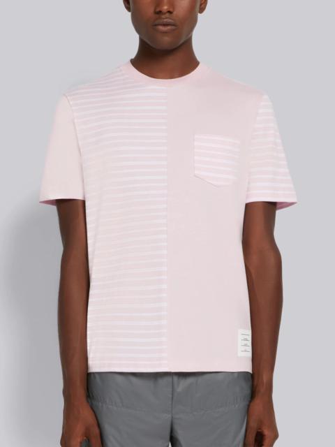 Thom Browne Light Pink Fun-Mix Organic Stripe Jersey Relaxed Fit Tee