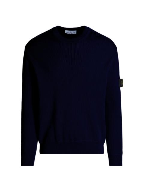 Stone Island Men's Cotton Crewneck Sweater - Navy Blue