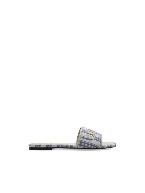 FURLA logo striped flat sandals
