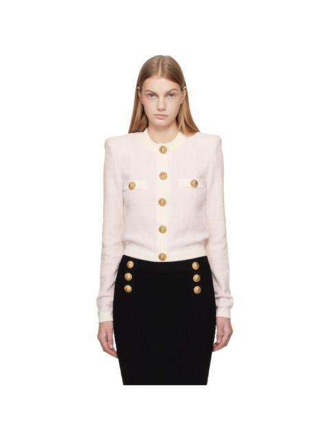 Balmain Pink Light Tweed Cardigan