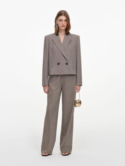 self-portrait Brown Twill Double Breasted Jacket
