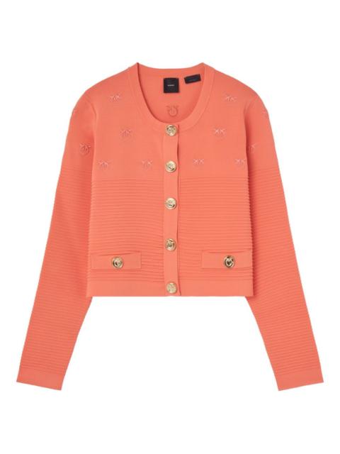 PINKO motif-embroidered ribbed jacket