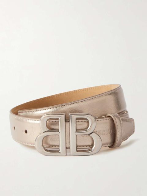 Monaco metallic leather belt