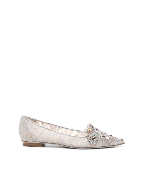 RENE CAOVILLA Cinderella crystal ballerina shoes