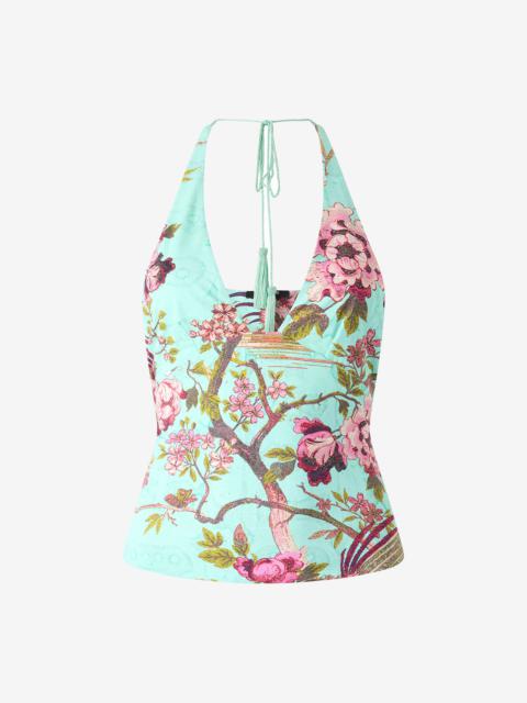 Roberto Cavalli Top With Floral Print
