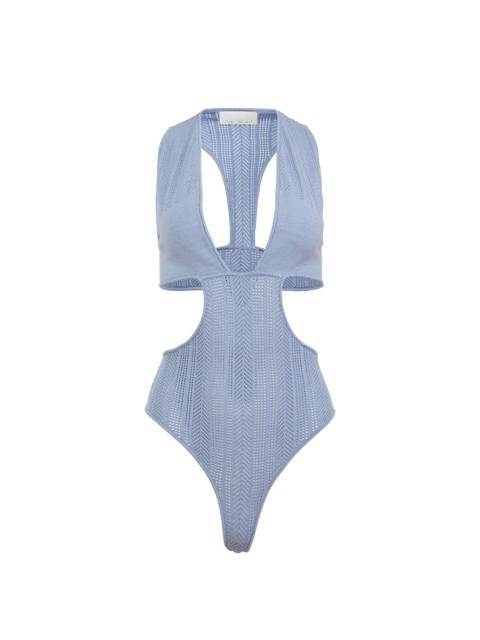 Fleur du Mal Pointelle Cutout Bodysuit