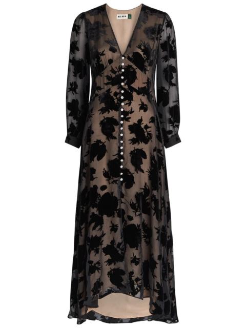 RIXO Rixo Avalyn Velvet-devoré Chiffon Midi Dress