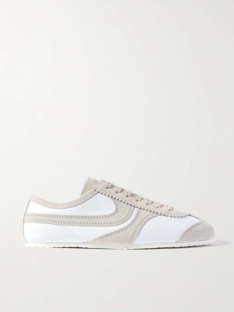 Dries Van Noten Suede-trimmed leather sneakers White
