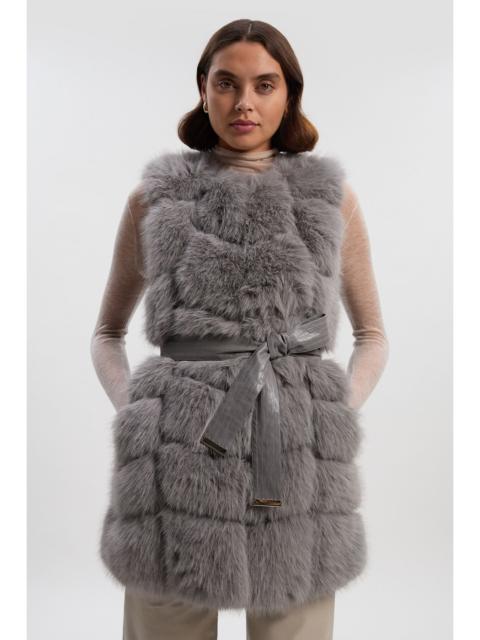 KAREN MILLEN Faux Fur Panelled Gilet