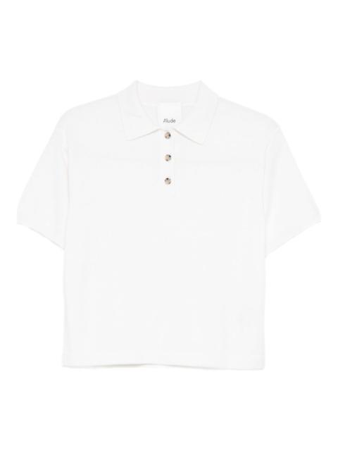 Allude buttoned polo top