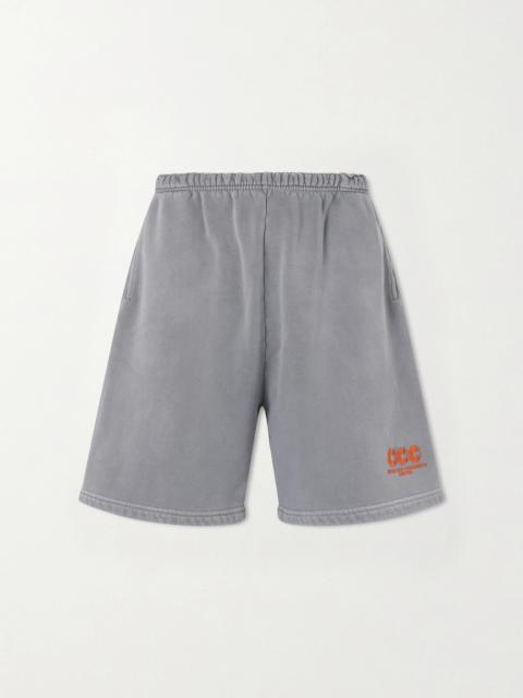 WILLY CHAVARRIA CCC Buffalo Straight-Leg Logo-Embroidered Cotton-Jersey Shorts