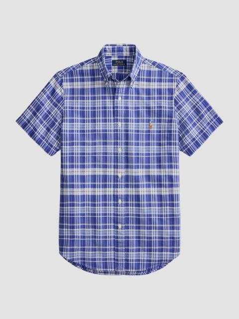 Polo Ralph Lauren Men's Classic-Fit Plaid Short-Sleeve Oxford Shirt - Blue White Multi