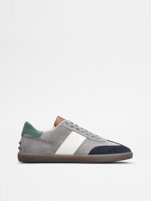 Tod's TOD'S TABS SNEAKERS IN SUEDE - BLUE, GREY, WHITE